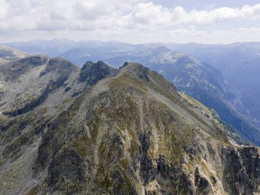 Aerial summer view of Rila Mountain around Lovnitsa peak, Bulgaria