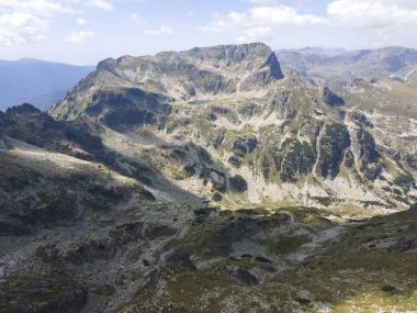 Aerial summer view of Rila Mountain around Lovnitsa peak, Bulgaria