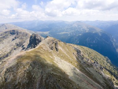 Aerial summer view of Rila Mountain around Lovnitsa peak, Bulgaria