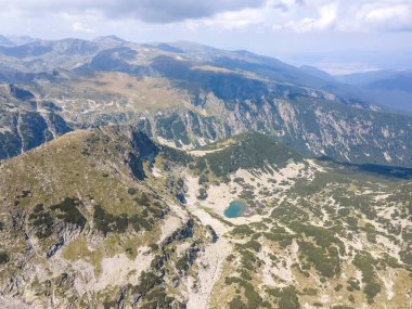 Aerial summer view of Rila Mountain around Lovnitsa peak, Bulgaria