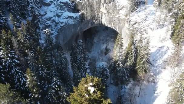 Εναέρια Χειμερινή Άποψη Των Φυσικών Τόξων Γνωστές Υπέροχες Γέφυρες Στα — Αρχείο Βίντεο