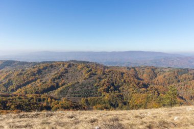 Bulgaristan 'ın Pernik bölgesindeki Erul Dağı' nın İnanılmaz Sonbahar Manzarası