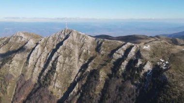 Amazing Aerial winter view of Pirin Mountain near Orelyak peak, Bulgaria