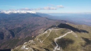 Amazing Aerial winter view of Pirin Mountain near Orelyak peak, Bulgaria