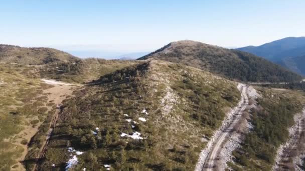 Amazing Aerial Winter View Pirin Mountain Orelyak Peak Bulgaria — Stok Video