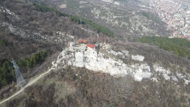 Légi Kilátás Szent Demetrius Thesszaloniki Templom Közelében Asenovgrad Plovdiv Régió — Stock videók
