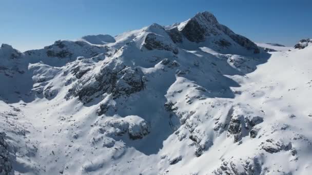 Incroyable Vue Aérienne Hiver Montagne Rila Près Pic Malyovitsa Bulgarie — Video