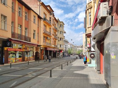 SOFYA, BULGARIA - 26 Eylül 2020: Bulgaristan 'ın Sofya kentinin şaşırtıcı Panoramik manzarası