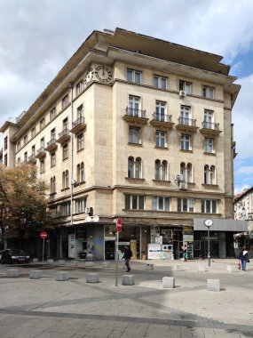 SOFYA, BULGARIA - 26 Eylül 2020: Bulgaristan 'ın Sofya kentinin şaşırtıcı Panoramik manzarası