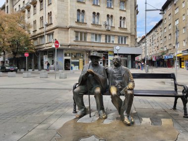 SOFYA, BULGARIA - 26 Eylül 2020: Bulgaristan 'ın Sofya kentinin şaşırtıcı Panoramik manzarası