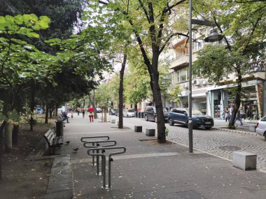 SOFYA, BULGARIA - 26 Eylül 2020: Bulgaristan 'ın Sofya kentinin şaşırtıcı Panoramik manzarası