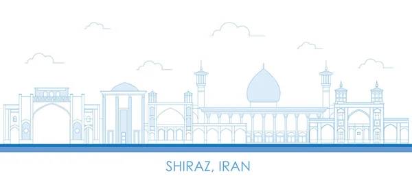 Outline Skyline Panorama City Shiraz Iran Vector Illustration — Image vectorielle
