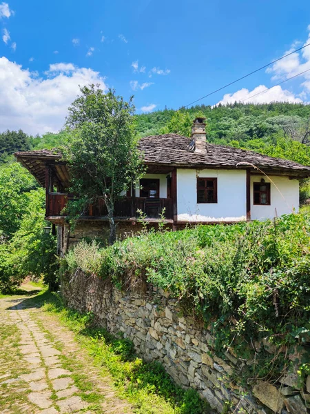 Otantik ondokuzuncu yüzyıl evleriyle Leshten Köyü, Blagoevgrad Bölgesi, Bulgaristan