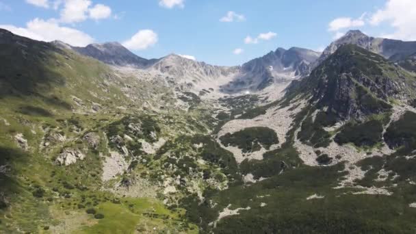 Incredibile Vista Aerea Pirin Mountain Vicino Yalovarnika Picchi Bulgaria — Video Stock