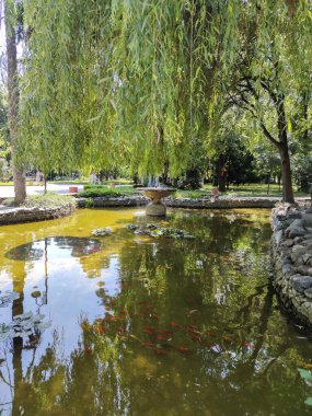 PLOVDIV, BULGARIA - 20 Temmuz 2020: Bulgaristan 'ın Plovdiv kentinin merkezinin şaşırtıcı panoramik manzarası