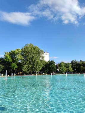 PLOVDIV, BULGARIA - 20 Temmuz 2020: Bulgaristan 'ın Plovdiv kentinin merkezinin şaşırtıcı panoramik manzarası