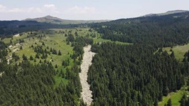 Bulgaristan 'ın Sofya Şehir Bölgesi, Vitosha Dağı' ndaki Konyarnika bölgesinin havadan görüntüsü