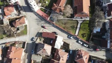 Bulgaristan 'ın Pazardzhik bölgesinin Bratsigovo kentinin şaşırtıcı hava manzarası