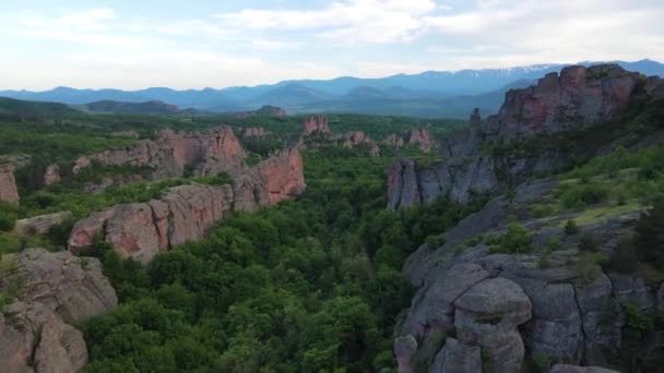 Vista Aérea Las Rocas Belogradchik Región Vidin Bulgaria — Vídeos de Stock