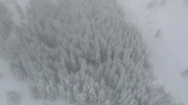 Amazing Aerial winter view of Rila mountain near Belmeken Dam, Bulgaria