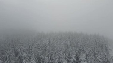 Amazing Aerial winter view of Rila mountain near Belmeken Dam, Bulgaria