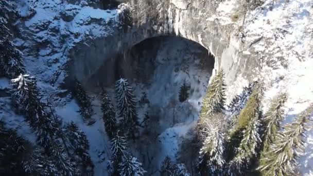Vista Aérea Invierno Arcos Naturales Conocidos Como Puentes Maravillosos Las — Vídeos de Stock