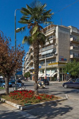 Dedeağaç, Yunanistan - 23 Eylül 2017: Dedeağaç şehri, Doğu Makedonya ve Trakya, Yunanistan tipik sokakta