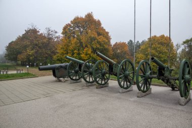 PLEVEN, BULGARIA - 8 Kasım 2020: Bulgaristan 'ın Plevne kentinin panoramik manzarası