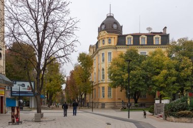 PLEVEN, BULGARIA - 8 Kasım 2020: Bulgaristan 'ın Plevne kentinin panoramik manzarası