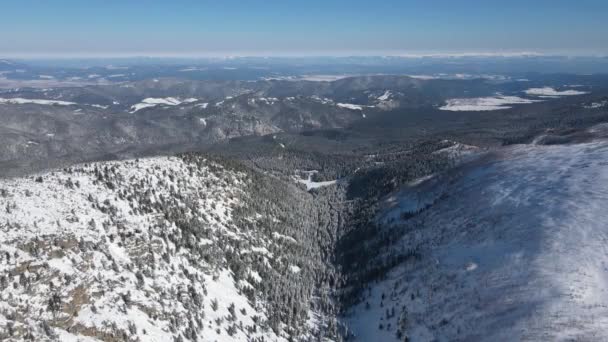Incroyable Vue Aérienne Hiver Montagne Rila Près Pic Malyovitsa Bulgarie — Video