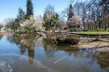 SOFYA, BULGARIA - 19 Mart 2023: Bulgaristan 'ın Sofya kentinde Borisova gradina' nın (Boris Garden) şaşırtıcı bahar manzarası