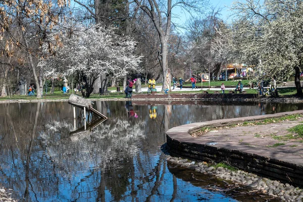Sofia Bulgaria Marca 2023 Niesamowity Wiosenny Widok Borisova Gradina Ogród — Zdjęcie stockowe