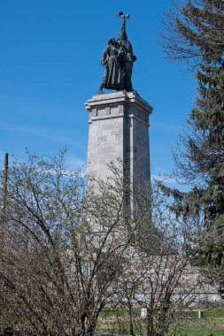 SOFYA, BULGARIA - 19 Mart 2023: Bulgaristan 'ın Sofya kentindeki Sovyet Ordusu Anıtı
