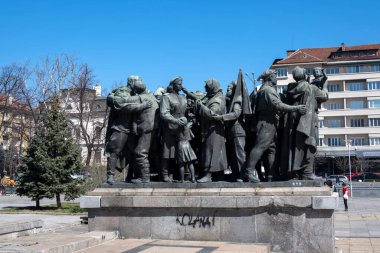 SOFYA, BULGARIA - 19 Mart 2023: Bulgaristan 'ın Sofya kentindeki Sovyet Ordusu Anıtı