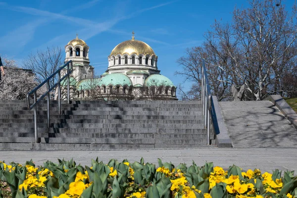 Sofia Bulgaria 2023年3月19日 保加利亚索菲亚圣亚历山大涅夫斯基大教堂的奇景 — 图库照片