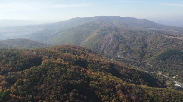 Úžasný Vzdušný Podzim Hory Vitosha Bulharsko — Stock video