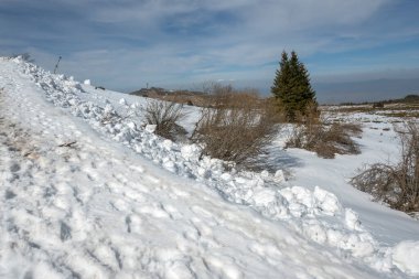 Vitosha Dağı 'nın kış manzarası, Sofya Şehir Bölgesi, Bulgaristan
