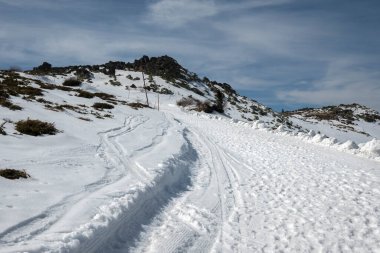 Vitosha Dağı 'nın kış manzarası, Sofya Şehir Bölgesi, Bulgaristan