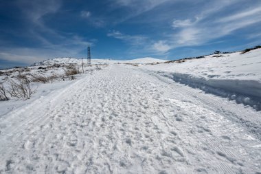 Vitosha Dağı 'nın kış manzarası, Sofya Şehir Bölgesi, Bulgaristan