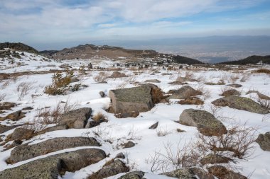 Vitosha Dağı 'nın kış manzarası, Sofya Şehir Bölgesi, Bulgaristan