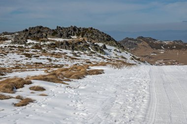 Vitosha Dağı 'nın kış manzarası, Sofya Şehir Bölgesi, Bulgaristan