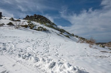 Vitosha Dağı 'nın kış manzarası, Sofya Şehir Bölgesi, Bulgaristan