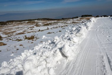 Vitosha Dağı 'nın kış manzarası, Sofya Şehir Bölgesi, Bulgaristan