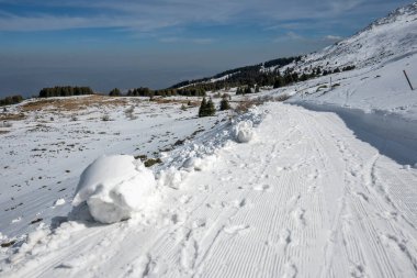 Vitosha Dağı 'nın kış manzarası, Sofya Şehir Bölgesi, Bulgaristan