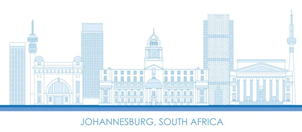 Outline Skyline Panorama City Johannesburg South Africa Vector Illustration — Stock Vector