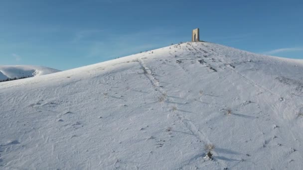 Дивовижний Зимовий Вигляд Балканських Гір Довкола Проходу Беклемето Болгарія — стокове відео