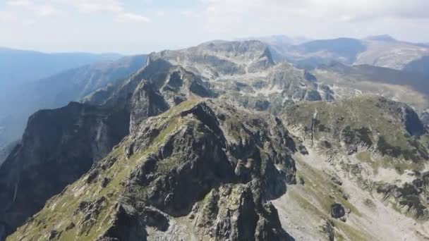 Aerial Summer View Rila Mountain Lovnitsa Peak Bulgaria — Stok video