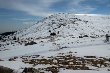 Vitosha Dağı 'nın kış manzarası, Sofya Şehir Bölgesi, Bulgaristan