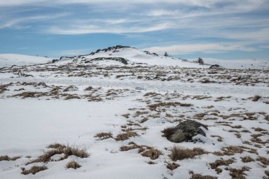 Vitosha Dağı 'nın kış manzarası, Sofya Şehir Bölgesi, Bulgaristan