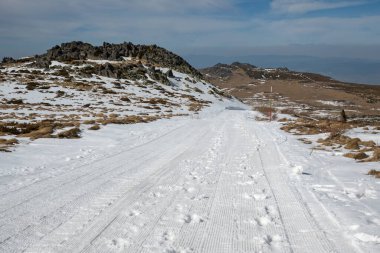 Vitosha Dağı 'nın kış manzarası, Sofya Şehir Bölgesi, Bulgaristan